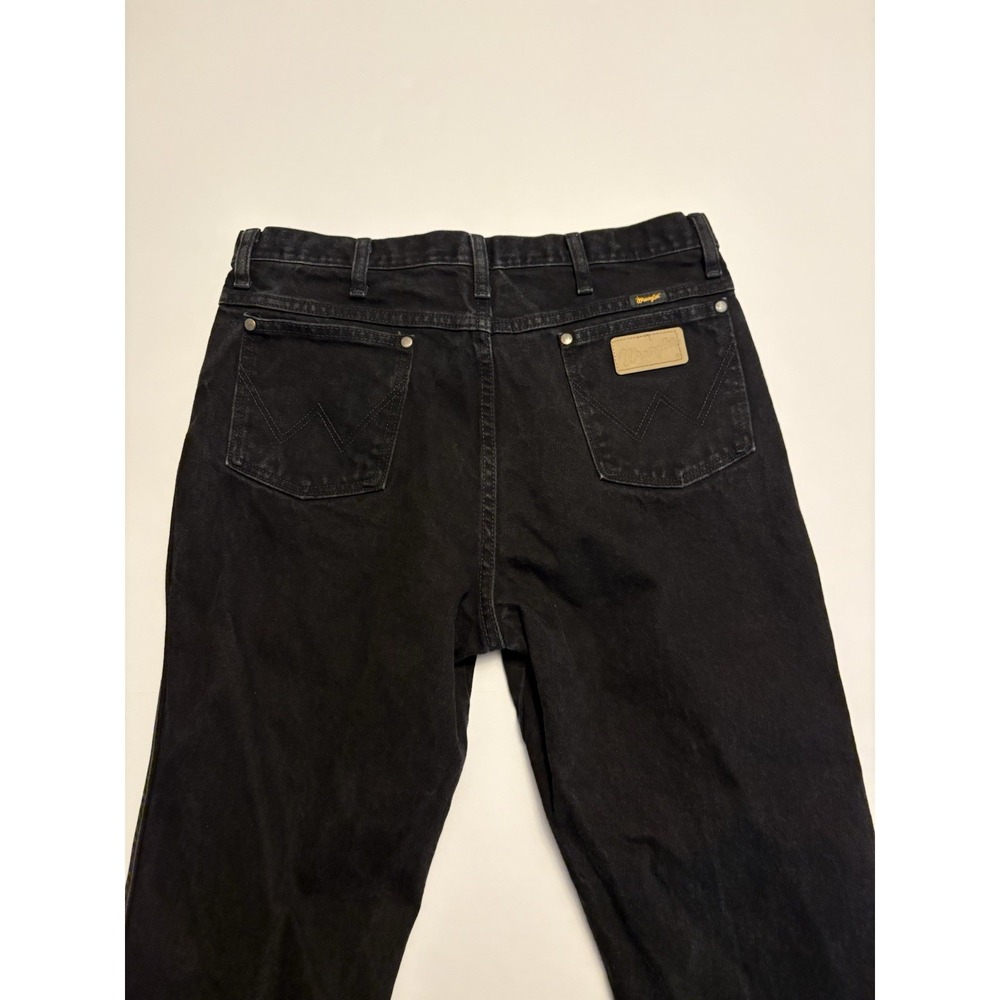 Wrangler Denim Jeans Men 36x32 Black Vintage Relaxed Straight Leg 936WBK